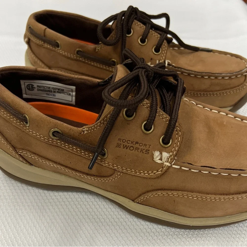 Rockport Works Tan Boat Shoes 8W